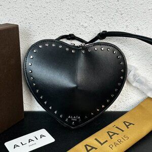 Alaia Black Heart Crossbody Bag